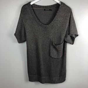 TROUVE One Pocket Short Sleeve Sweater